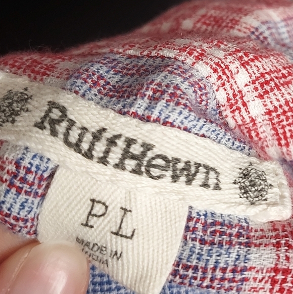 Ruffhewn Size Petite Large Sleeveless Button-down Plaid Top And Lace Back - Picture 8 of 9